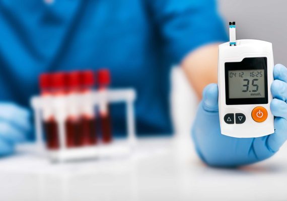 Diabetes blood test at Aroga Pharmacy